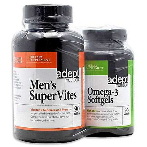 Adept Nutrition Mens Supervites/Omega-3 Softgels